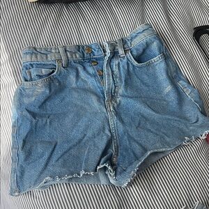 Zara Metallic Jean Shorts - Silver and Gold